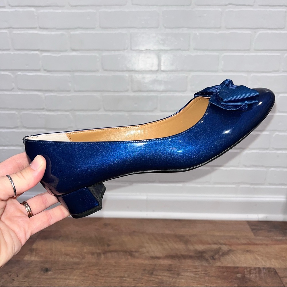 J. Renee Cameo Patent Bow Detail Block Heel Pumps - Picture 11 of 14